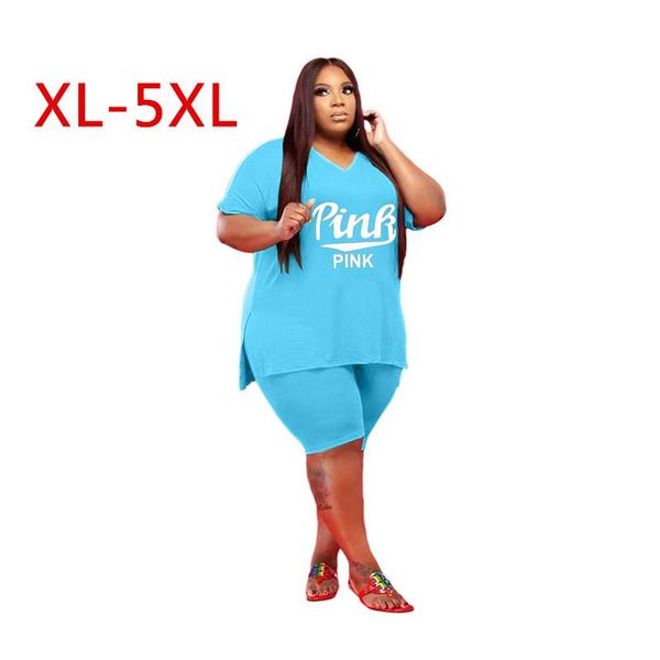 plus size tracksuits 2021 women two 2 piece outfits set pink short sleeve t-shirt and knee length shorts matching active tracksuit 5xl, Black
plus size tracksuits 2021 women two 2 piece outfits set pink short sleeve t-shirt and knee length shorts matching active tracksuit 5xl, Black