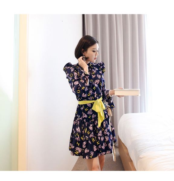 casual dresses korean temperament collar tie with waist printed long-sleeved fashion dress mowi, Black;gray
casual dresses korean temperament collar tie with waist printed long-sleeved fashion dress mowi, Black;gray