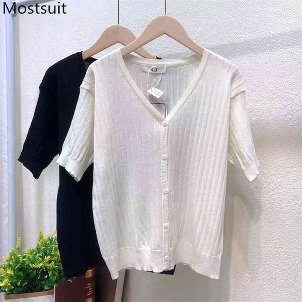 summer knitted cardigan sweater women short sleeve v-neck single breasted solid korean vintage ladies jumpers femme 210513, White;black
summer knitted cardigan sweater women short sleeve v-neck single breasted solid korean vintage ladies jumpers femme 210513, White;black