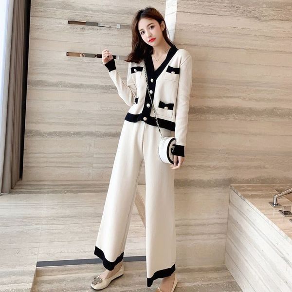 women's two piece pants autumn winter office lady women set pullover and wide leg ensemble femme elegant sets matching outfits 5l2, White
women's two piece pants autumn winter office lady women set pullover and wide leg ensemble femme elegant sets matching outfits 5l2, White