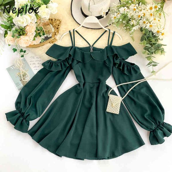 neploe shoulder strapless ruffles elegant dress women high waist hip a line vestido summer long sleeve solid robe 210510, Black;gray
neploe shoulder strapless ruffles elegant dress women high waist hip a line vestido summer long sleeve solid robe 210510, Black;gray