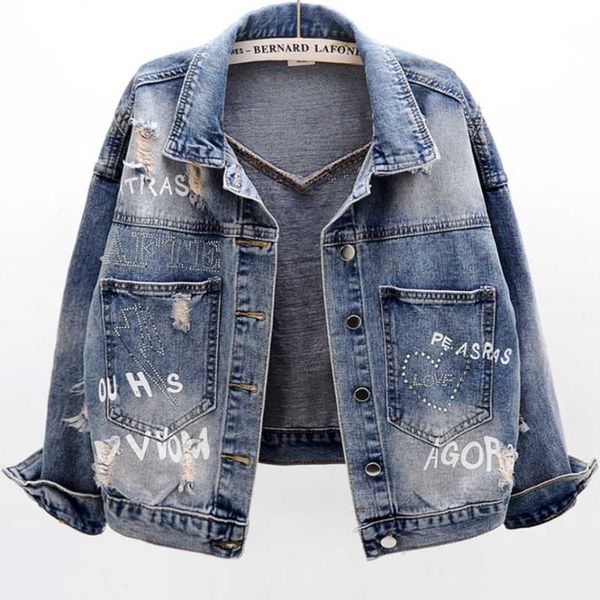 women's jackets fahsion hole letter diamond jeans coat women spring autumn casual short bf style loose denim jacket, Black;brown
women's jackets fahsion hole letter diamond jeans coat women spring autumn casual short bf style loose denim jacket, Black;brown