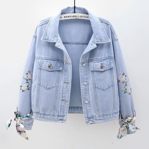 fashion embroidery flowers denim jacket coat women outerwear korean spring bow long sleeve short jeans female streetwear women's jacket, Black;brown
fashion embroidery flowers denim jacket coat women outerwear korean spring bow long sleeve short jeans female streetwear women's jacket, Black;brown