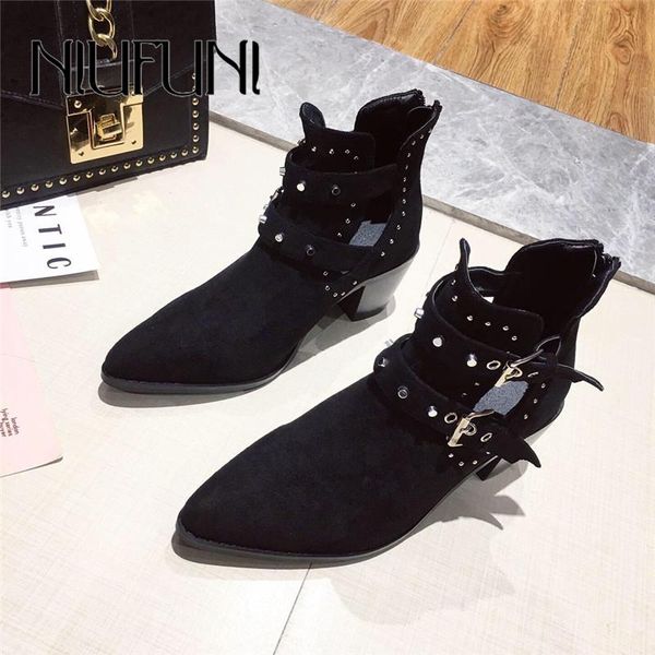 boots niufuni 2021 autumn shoes woman pointed toe suede ankle women chunky heel zipper black bots mujer size 35-41
boots niufuni 2021 autumn shoes woman pointed toe suede ankle women chunky heel zipper black bots mujer size 35-41