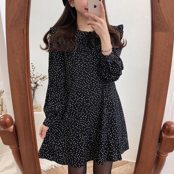 casual dresses flectit polka dot mini dress long sleeve ruffled collar cute autumn spring korean women outfit *, Black;gray
casual dresses flectit polka dot mini dress long sleeve ruffled collar cute autumn spring korean women outfit *, Black;gray