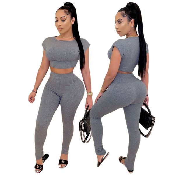 women summer solid sportwear tracksuits casual lady o-neck short sleeve crop high waist bodycon leggings two-t wide-leg pants sets, White
women summer solid sportwear tracksuits casual lady o-neck short sleeve crop high waist bodycon leggings two-t wide-leg pants sets, White