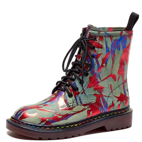 boots winter mixed colors round toe cross tied platform women handmade genuine leather ankle wedges zipper shoes, Black
boots winter mixed colors round toe cross tied platform women handmade genuine leather ankle wedges zipper shoes, Black