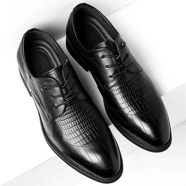 autumn men's sho busins drs leather british fashion pointed lace up inner raised, Black
autumn men's sho busins drs leather british fashion pointed lace up inner raised, Black