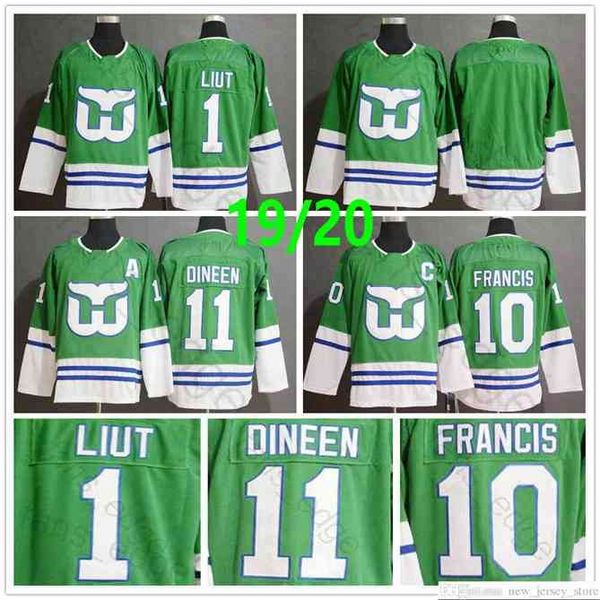 96 2020 carolina hurricanes heritage green jersey 10 ron francis 1 mike liut 11 kevin dineen blank hartford whalers stitched ice hockey jers, Black
96 2020 carolina hurricanes heritage green jersey 10 ron francis 1 mike liut 11 kevin dineen blank hartford whalers stitched ice hockey jers, Black