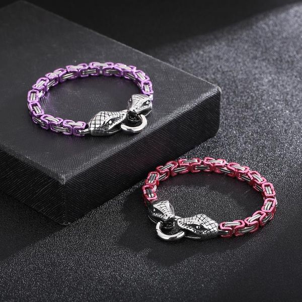 link, chain 7 colors snake head bracelets men gold stainless steel king byzantium wristband amulet rock male jewelry gift, Black
link, chain 7 colors snake head bracelets men gold stainless steel king byzantium wristband amulet rock male jewelry gift, Black