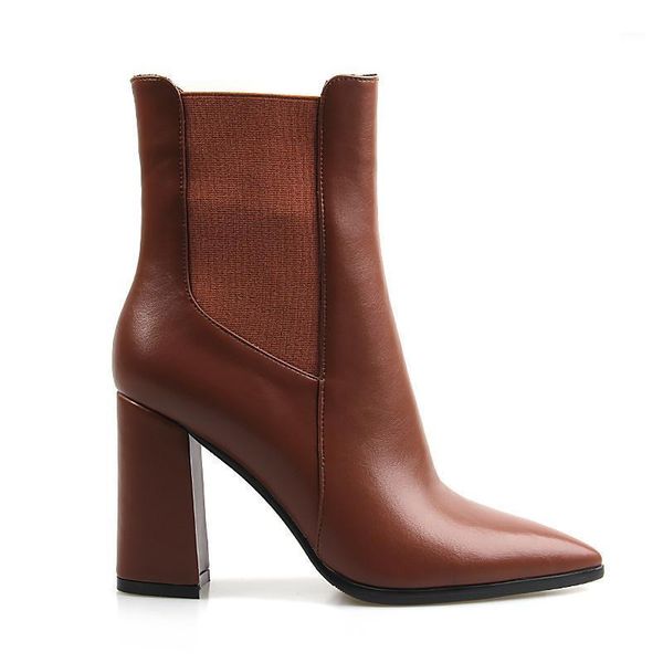 boots mkkhou fashion short women 2021 winter brown pointed side zipper thick heel 9cm high large size1, Black 
boots mkkhou fashion short women 2021 winter brown pointed side zipper thick heel 9cm high large size1, Black