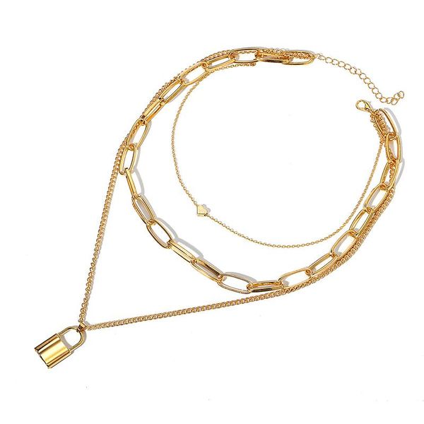 trendy necklace wholesale simple exaggerated thick chain female retro multi-layer geometric lock-shaped chokers, Golden;silver
trendy necklace wholesale simple exaggerated thick chain female retro multi-layer geometric lock-shaped chokers, Golden;silver
