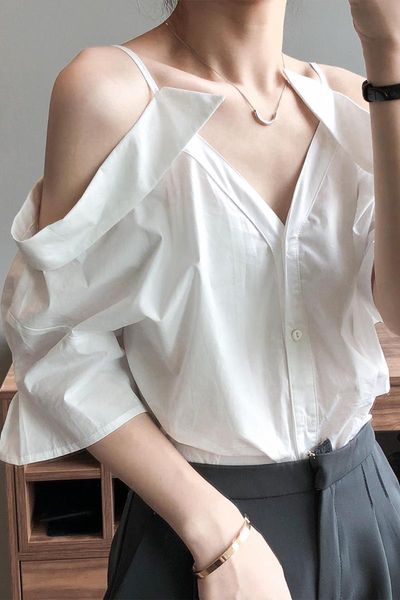 women's blouses & shirts summer shirt women white sling off shoulder blouse temperament korean fashion
women's blouses & shirts summer shirt women white sling off shoulder blouse temperament korean fashion