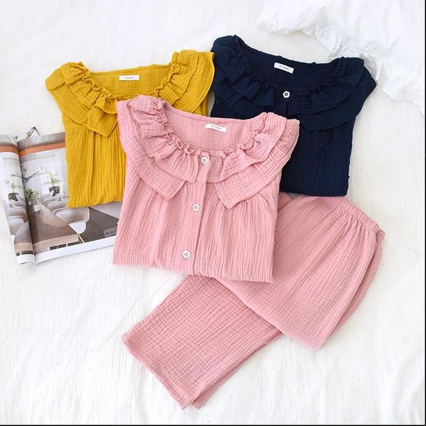 casual round neck pajamas women sleepwear three quarter 100% cotton solid crepe pajama set woman loungewear home clothes, Black;red
casual round neck pajamas women sleepwear three quarter 100% cotton solid crepe pajama set woman loungewear home clothes, Black;red