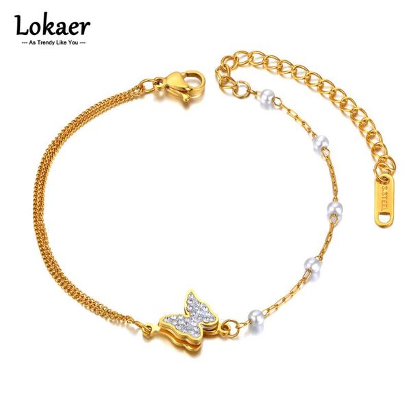 charm bracelets lokaer cute stainless steel white pearl chain link for women 18k gold fashion butterfly animal bracelet b21094, Golden;silver
charm bracelets lokaer cute stainless steel white pearl chain link for women 18k gold fashion butterfly animal bracelet b21094, Golden;silver