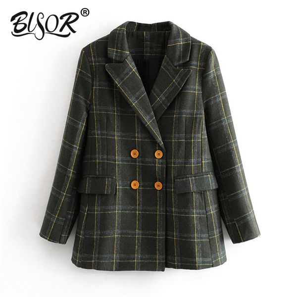 green plaid blazer women autumn winter vintage wool suits jackets office ladies chic slim blazers girls set coat 210430, White;black
green plaid blazer women autumn winter vintage wool suits jackets office ladies chic slim blazers girls set coat 210430, White;black