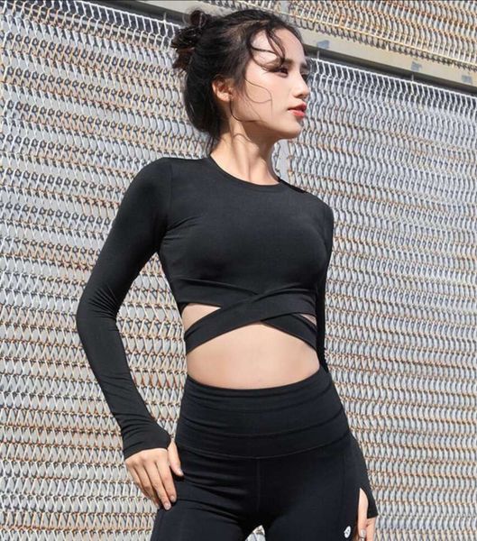 2021 workout cloth long sleeve t-shirt women's yoga exercise navel-cross quick-drying top, White
2021 workout cloth long sleeve t-shirt women's yoga exercise navel-cross quick-drying top, White