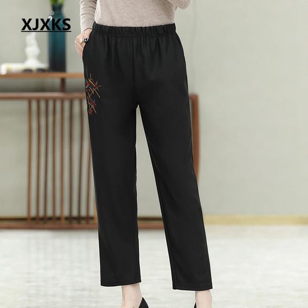 women's pants & capris xjxks loose plus size high elasticity women 2021 autumn winter fashion embroidery comfortable ninth, Black;white
women's pants & capris xjxks loose plus size high elasticity women 2021 autumn winter fashion embroidery comfortable ninth, Black;white