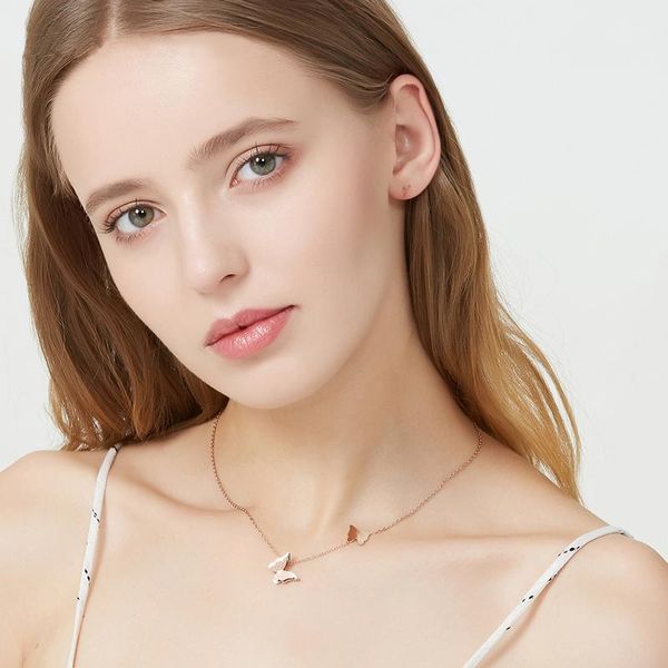 pendant necklaces double butterfly necklace for women choker neck chain female rose golden stainless steel jewelry girl birthday gift, Silver
pendant necklaces double butterfly necklace for women choker neck chain female rose golden stainless steel jewelry girl birthday gift, Silver