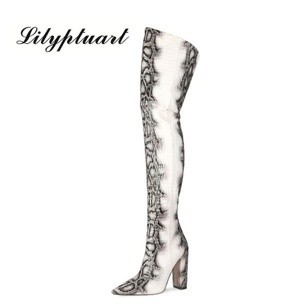 boots snakeskin pattern high-tube over the knee european and american pointed thick high-heeled fashion women's winter, Black
boots snakeskin pattern high-tube over the knee european and american pointed thick high-heeled fashion women's winter, Black