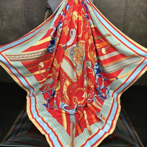 scarves 2021 style 130*130cm square scarf bandana 100% silk fashion shawls wraps striped printing twill women's stoles, Blue;gray
scarves 2021 style 130*130cm square scarf bandana 100% silk fashion shawls wraps striped printing twill women's stoles, Blue;gray