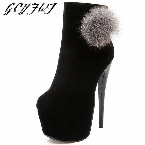 boots women's ankle winter plush in round toe super high heel ladies shoes zipper-sid thin heels flock platform women, Black
boots women's ankle winter plush in round toe super high heel ladies shoes zipper-sid thin heels flock platform women, Black