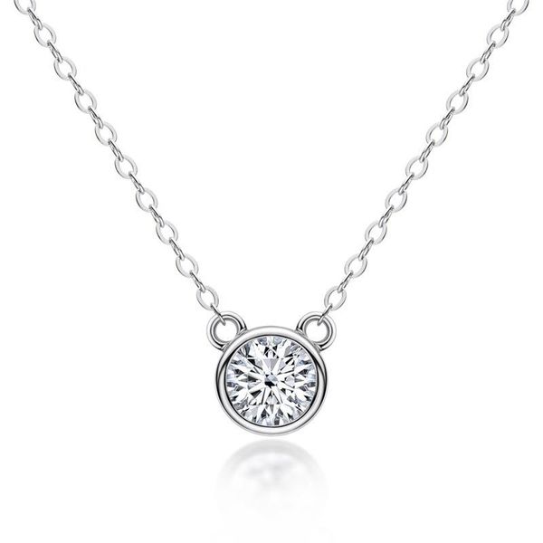 chains moissanite necklace for women wedding jewelry gift 210329-42, Silver 
chains moissanite necklace for women wedding jewelry gift 210329-42, Silver