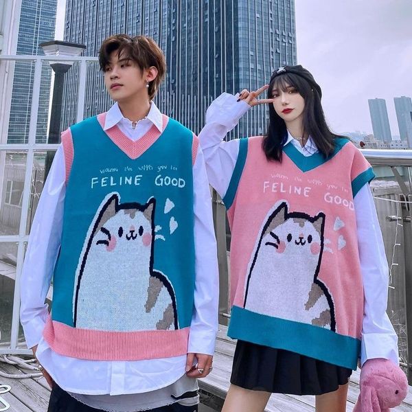 women's vests women 2022 fashion plus size 4xl loose knitted vest sweater v neck sleeveless cartoon print female waistcoat chic x62, Black;white
women's vests women 2022 fashion plus size 4xl loose knitted vest sweater v neck sleeveless cartoon print female waistcoat chic x62, Black;white