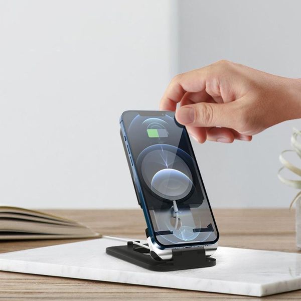 cell phone mounts & holders 2-in-1 mobile stands rechargeable magnetic charger dock for 12 pro adjustable charging holder stand