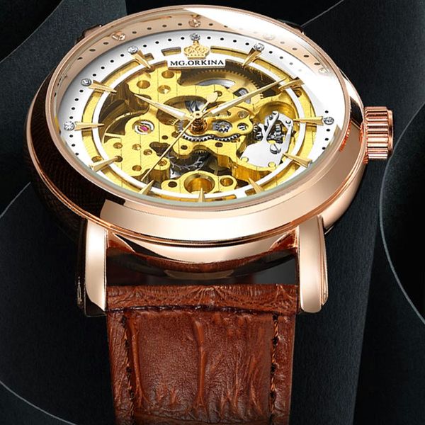 mg.orkina mg069 mens watches luxury brand big dial skeleton men waterproof automatic mechanical male clock wristwatches, Slivery;brown
mg.orkina mg069 mens watches luxury brand big dial skeleton men waterproof automatic mechanical male clock wristwatches, Slivery;brown