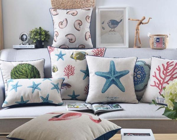 cushion/decorative pillow marine biology starfish coral conch fish cushion covers nordic sea retro style cover linen cotton pillowcase
cushion/decorative pillow marine biology starfish coral conch fish cushion covers nordic sea retro style cover linen cotton pillowcase