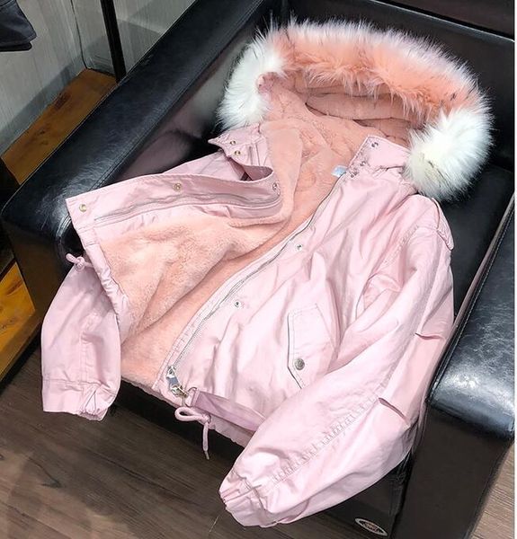 women's trench coats pink loose cotton parka women jacket coat hooded large fur collar winter oversize clothing, Tan;black
women's trench coats pink loose cotton parka women jacket coat hooded large fur collar winter oversize clothing, Tan;black
