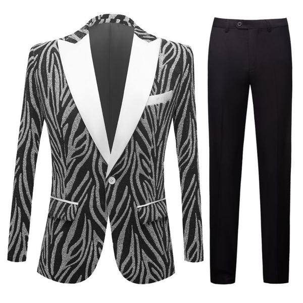 men's suits & blazers gray zebra pattern blazer tuxedo shawl lapel wedding suit senior fashion slim xl business, White;black
men's suits & blazers gray zebra pattern blazer tuxedo shawl lapel wedding suit senior fashion slim xl business, White;black