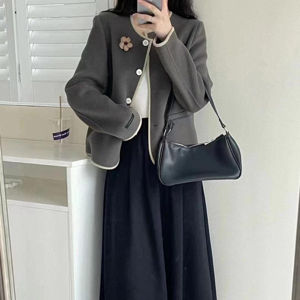 women's wool & blends winter coat women korean fashion double-sided cashmere outerwear female short thicken warm woolen overcoat j51, Black
women's wool & blends winter coat women korean fashion double-sided cashmere outerwear female short thicken warm woolen overcoat j51, Black