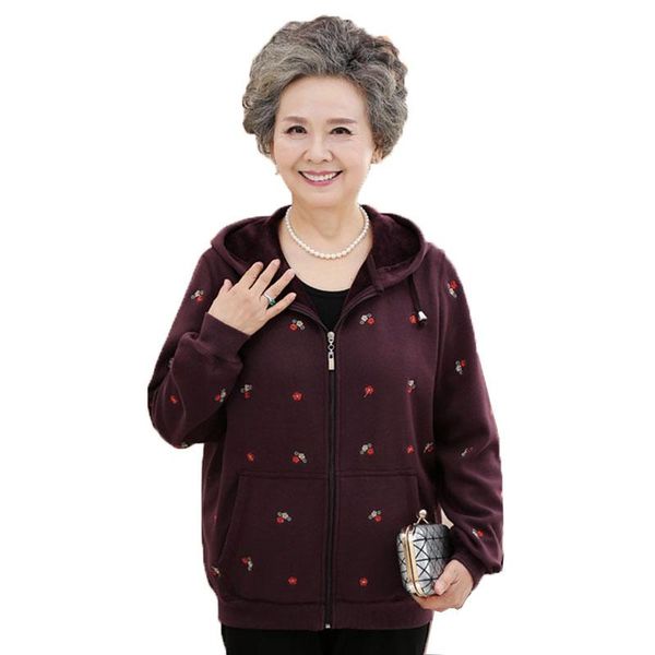 women's hoodies & sweatshirts middle-aged elderly women plus cashmere sweatshirt winter size mother's hooded jacket mother casual, Black
women's hoodies & sweatshirts middle-aged elderly women plus cashmere sweatshirt winter size mother's hooded jacket mother casual, Black