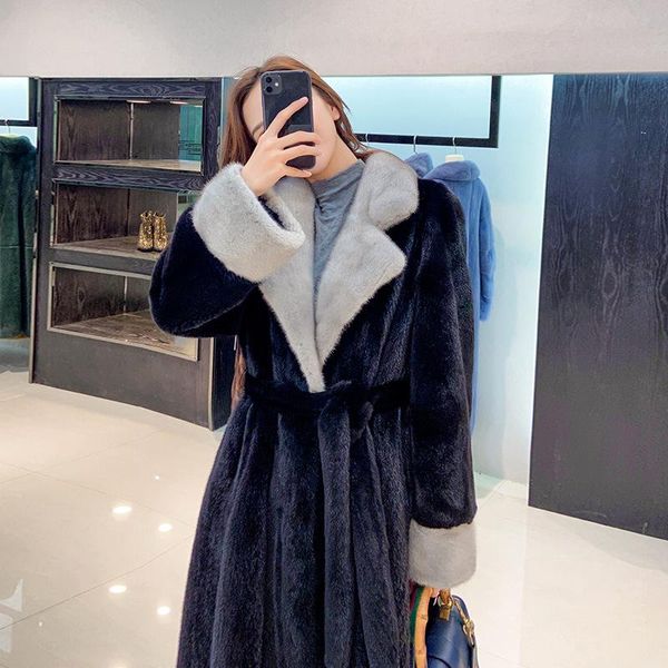 women's fur & faux luxury imported purple label velvet mink coats female real extra long jackets genuine whole overcoat, Black
women's fur & faux luxury imported purple label velvet mink coats female real extra long jackets genuine whole overcoat, Black