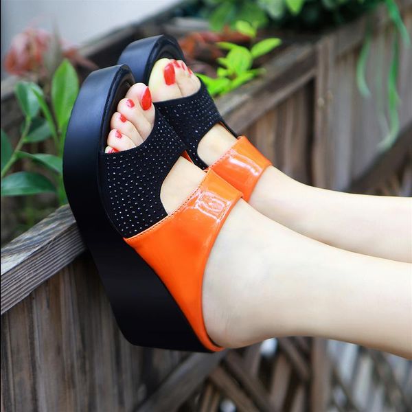slippers brangdy summer women sandals casual fashion fish mouth thick bottom rhinestone slope with word drag color matching shoes, Black
slippers brangdy summer women sandals casual fashion fish mouth thick bottom rhinestone slope with word drag color matching shoes, Black