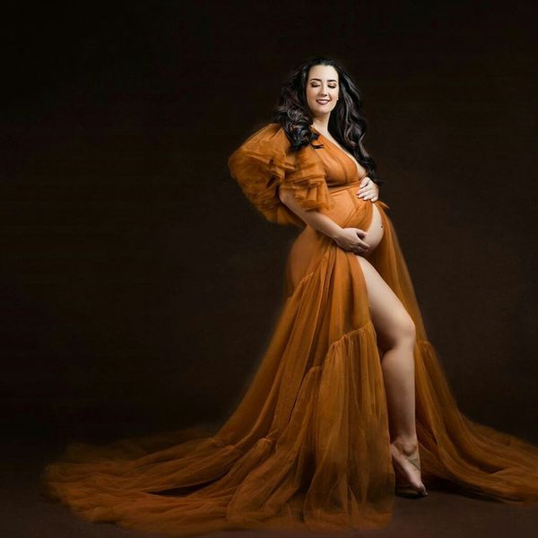 ruffles tulle evening dresses short sleeve maternity dress kimono pregnant women robes party gowns for pshoot sleepwear sheer robe, Black;red
ruffles tulle evening dresses short sleeve maternity dress kimono pregnant women robes party gowns for pshoot sleepwear sheer robe, Black;red