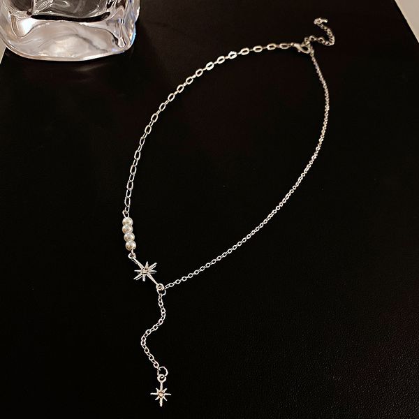 chain women pendants pearl diamond inlaid star necklace korean neck small fragrance versatile personalized collarbone female, Silver
chain women pendants pearl diamond inlaid star necklace korean neck small fragrance versatile personalized collarbone female, Silver