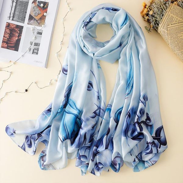 scarves sunscreen beach towel korean style print bandana summer high-grade satin silk scarf female fashion 180x90cm shawl, Blue;gray
scarves sunscreen beach towel korean style print bandana summer high-grade satin silk scarf female fashion 180x90cm shawl, Blue;gray