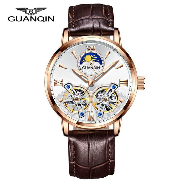 wristwatches guanqin luxury rose gold case brown genuine leather strap mens auotmatic watches double tourbillon moon phase mechanical watch, Slivery;brown
wristwatches guanqin luxury rose gold case brown genuine leather strap mens auotmatic watches double tourbillon moon phase mechanical watch, Slivery;brown