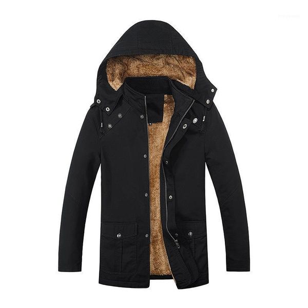 men's jackets winter jacket cotton add velvet warm parka coat casual faux fur hooded fleece long male windbreaker men, Black;brown
men's jackets winter jacket cotton add velvet warm parka coat casual faux fur hooded fleece long male windbreaker men, Black;brown