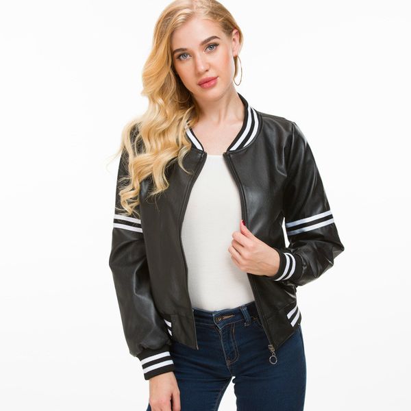 women's jackets spring and autumn slim leather european american style casual short pu solid color mtout17094 qrc2, Black;brown
women's jackets spring and autumn slim leather european american style casual short pu solid color mtout17094 qrc2, Black;brown