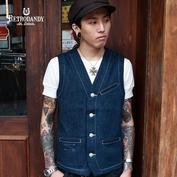 men's vests retrodandy mens vest retro amekaji wabash denim steetwear casual, Black;white
men's vests retrodandy mens vest retro amekaji wabash denim steetwear casual, Black;white