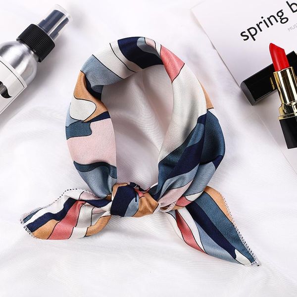 scarves square silk scarf 2021 fashion satin print small head neck women headscarf kerchief female bandana shawl accessories, Blue;gray
scarves square silk scarf 2021 fashion satin print small head neck women headscarf kerchief female bandana shawl accessories, Blue;gray