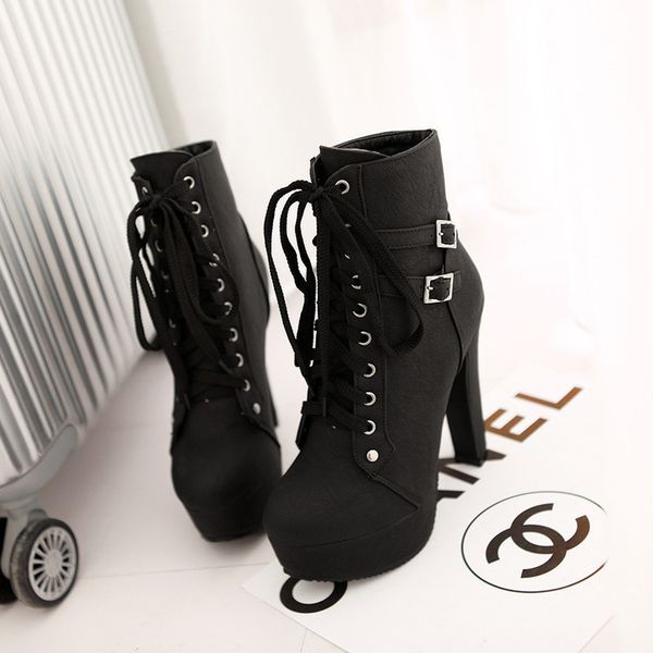 414243 yards classic foreign trade popular style high heel waterproof platform thick heel round head belt buckle middle boots womens fashion, Black
414243 yards classic foreign trade popular style high heel waterproof platform thick heel round head belt buckle middle boots womens fashion, Black