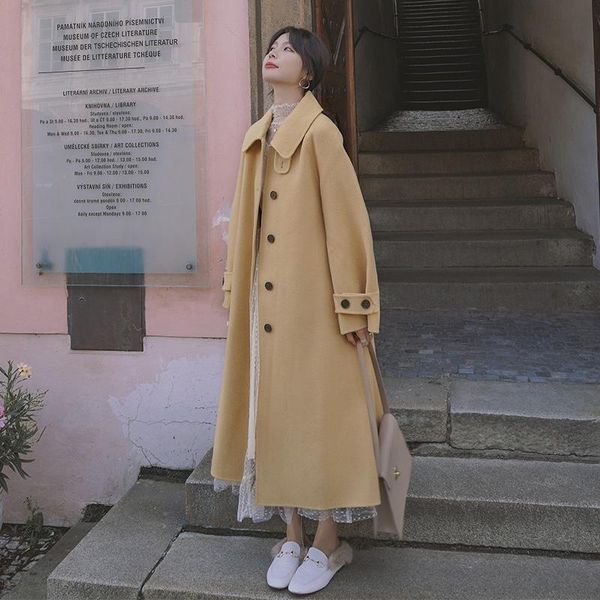 women's wool & blends vintage casual slim solid coat fashion women korean overcoat sashes jacket oversize warm autumn winter coats, Black
women's wool & blends vintage casual slim solid coat fashion women korean overcoat sashes jacket oversize warm autumn winter coats, Black