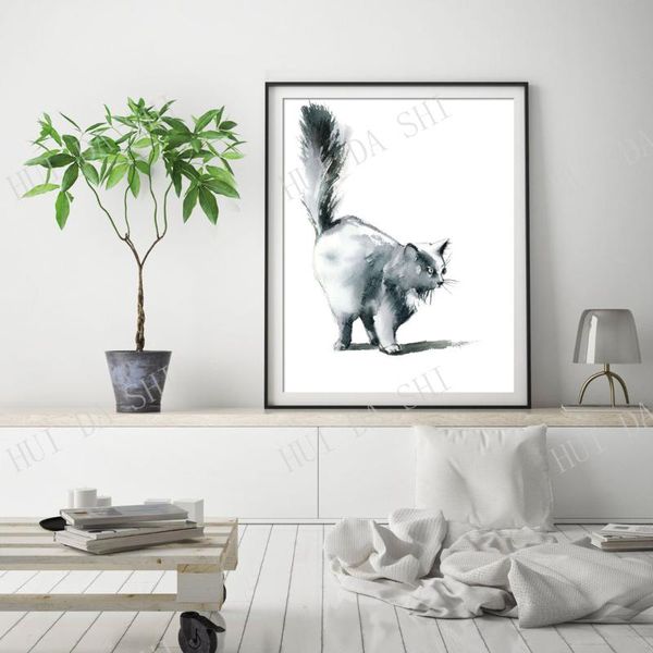 paintings cat art print, watercolor painting art, blue grey wall fine silhouette poster,
paintings cat art print, watercolor painting art, blue grey wall fine silhouette poster,