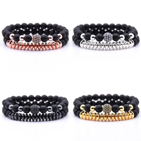 beaded, strands 2pcs/set frosted natural stone bracelet with zircon decoration beads bracelets men black fashion bangle for women
beaded, strands 2pcs/set frosted natural stone bracelet with zircon decoration beads bracelets men black fashion bangle for women