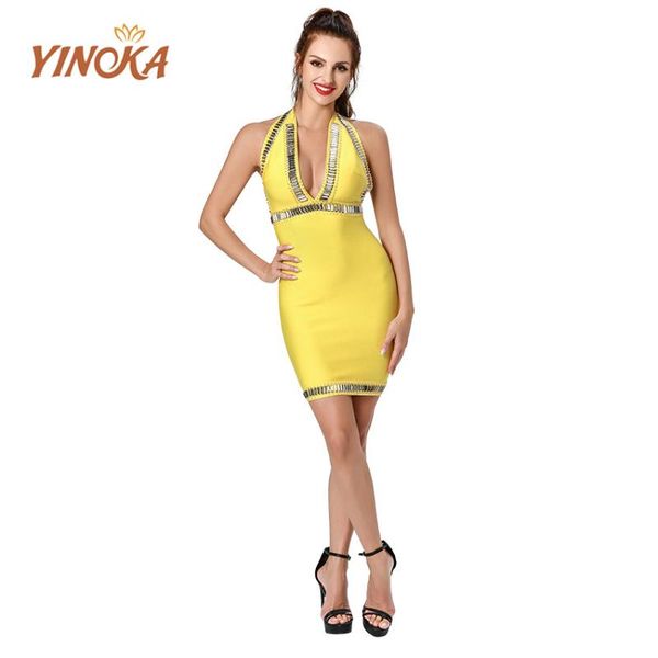 yinoka bodycon dress bandage yellow beading women clothing modern girls fashion party wear prom dresses casual, Black;gray
yinoka bodycon dress bandage yellow beading women clothing modern girls fashion party wear prom dresses casual, Black;gray